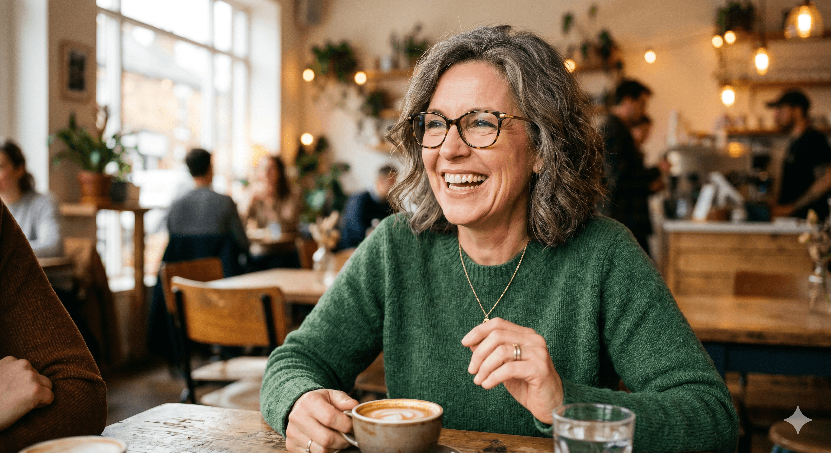 Dignified elderly person sitting near a window with peaceful natural morning light in a cozy home